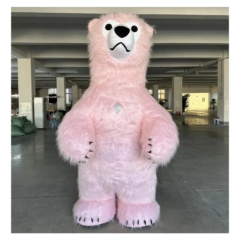 Costumes - Inflatable Pink Bear Mascot Costume Adult
